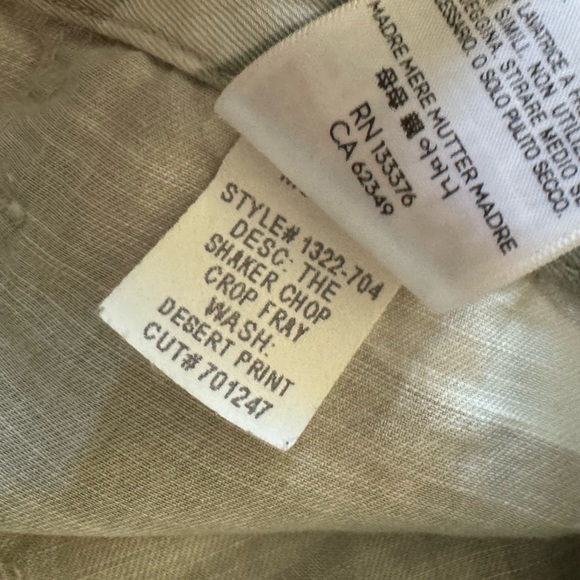 Mother The Shaker Crop Fray Pants Racer Stripe Camo Army Green Desert Print 25 - Picture 14 of 14